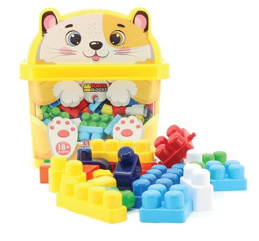 Sunta Little Kitty Building Blocks – 30 Colorful Pieces in Cute Storage Box (18M+)