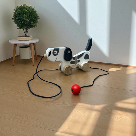 Wooden Pull-Along Dog Toy – Fun Walking Companion for Kids
