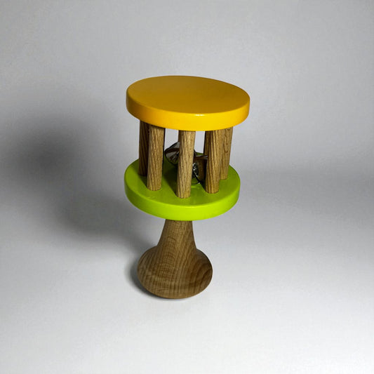 Wooden Cage Bell Rattle – Eco-Friendly Baby Toy (0–12 Months)