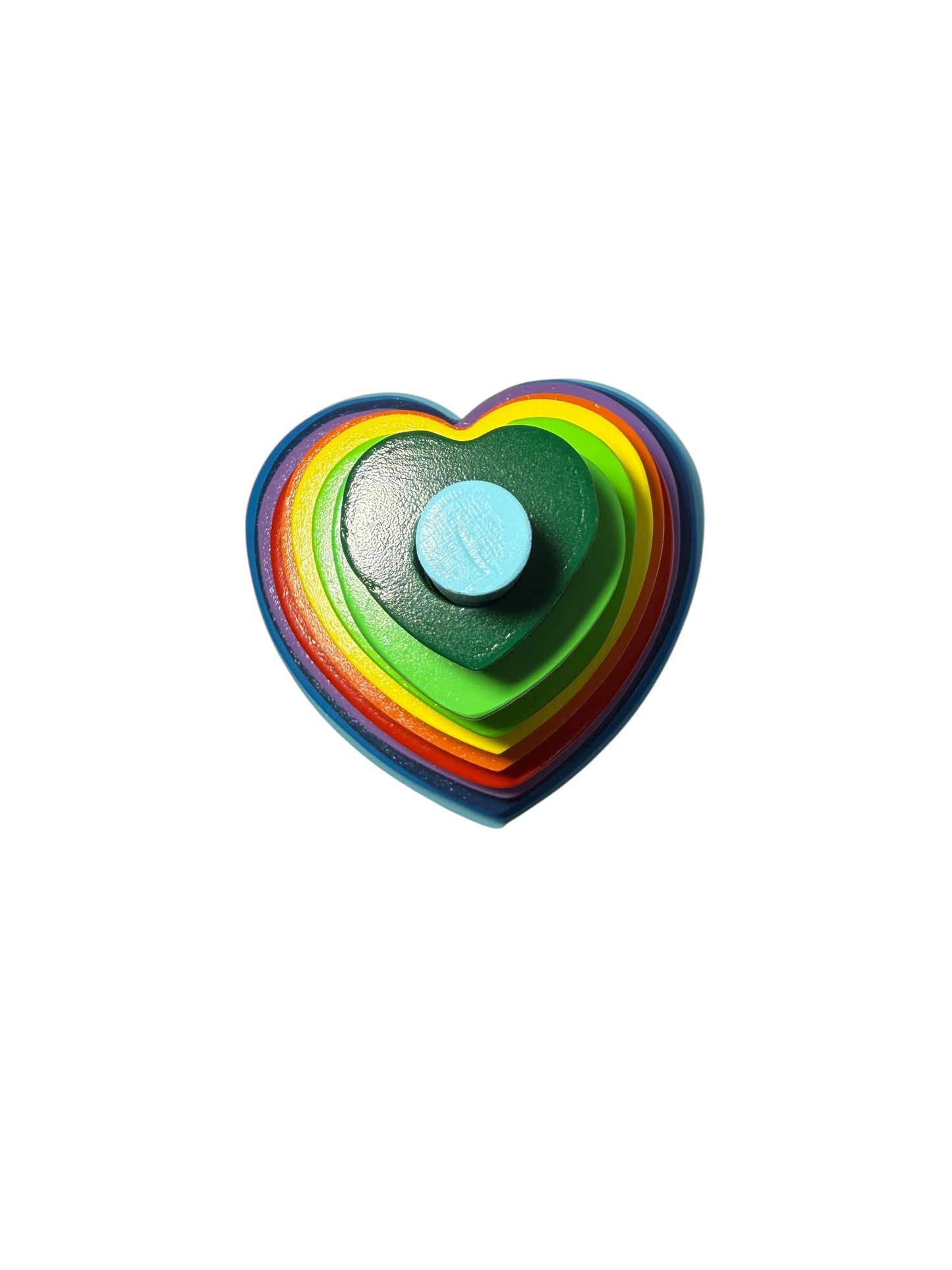 Wooden Rainbow Heart Stacking Toy