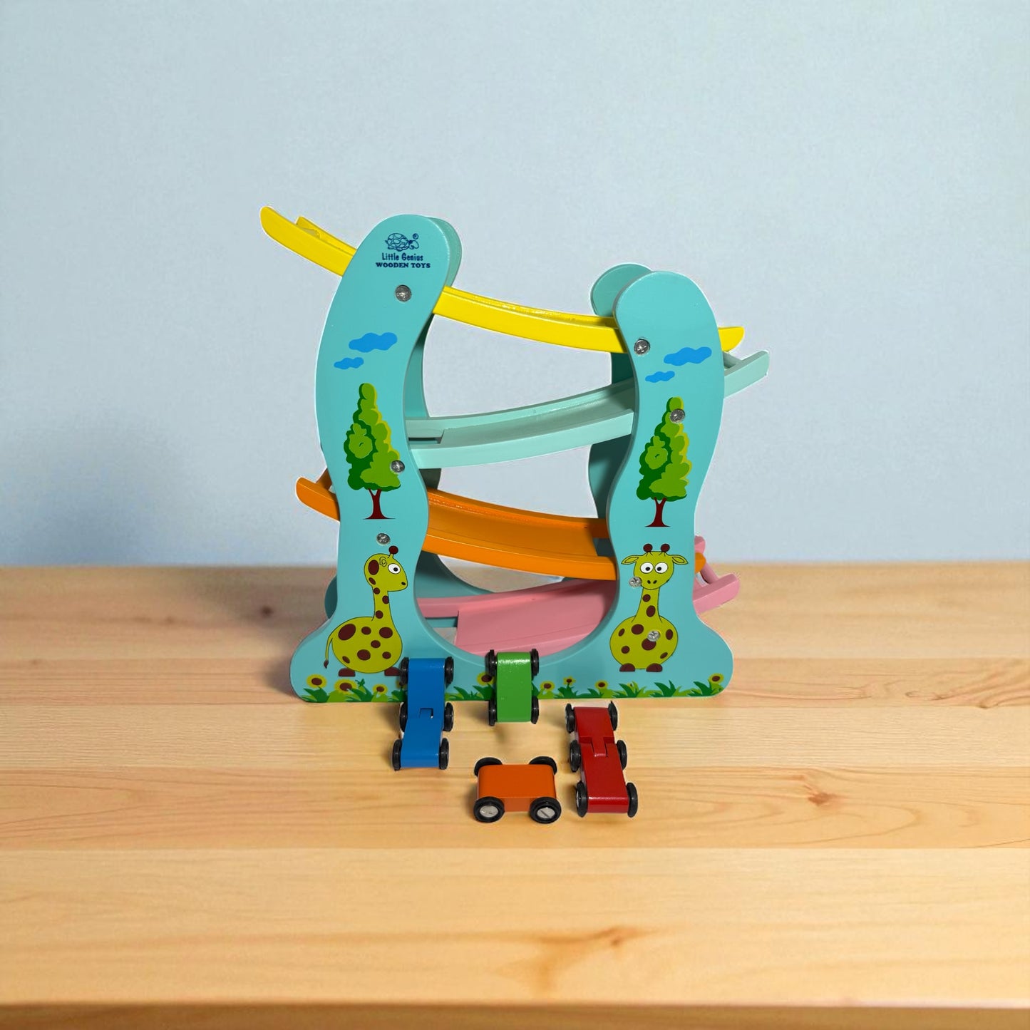 Wooden Ramp Race Car Track high quality – 4 Tier Wooden Racing Toy