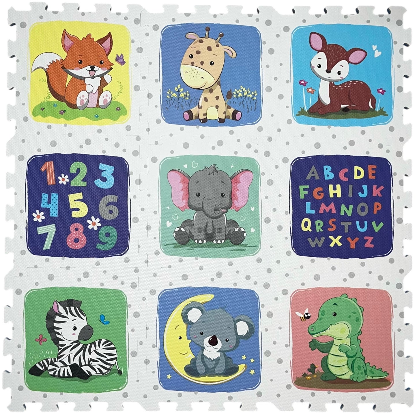 Baby Puzzle Mat – 9 Pieces (Animal, Alphabet & Number Series)(920MM*920MM)