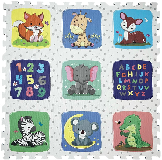 Baby Puzzle Mat – 9 Pieces (Animal, Alphabet & Number Series)(920MM*920MM)