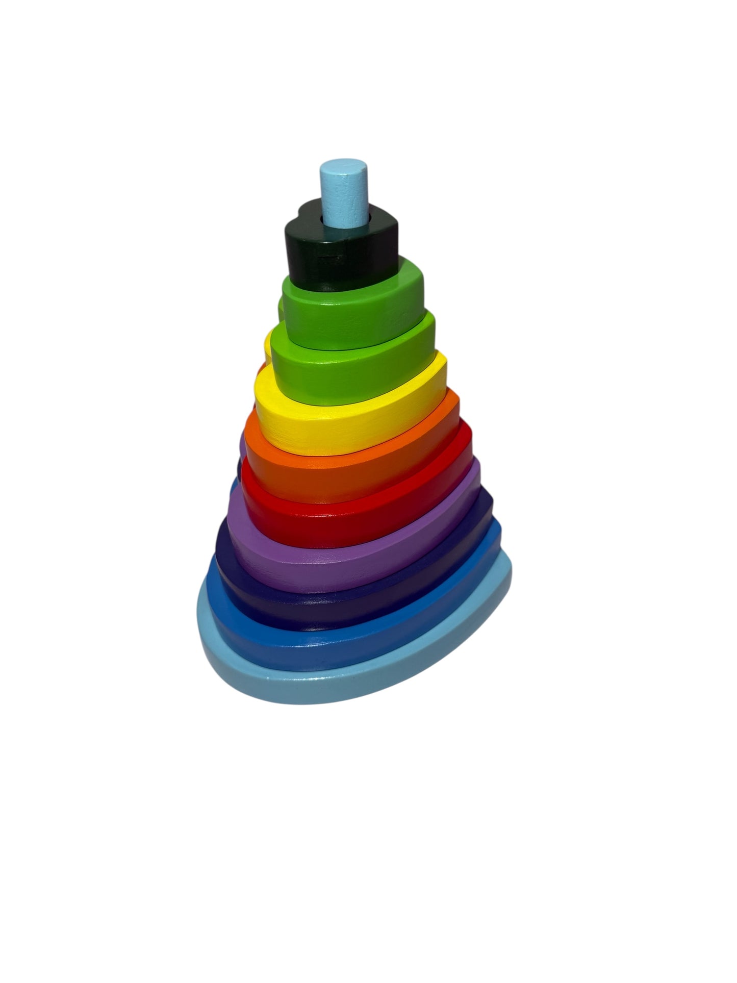 Wooden Rainbow Heart Stacking Toy