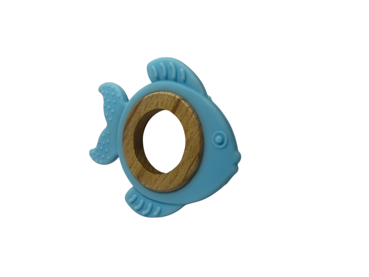 Baby- Fish Shaped Wooden & Silicone Teether – Safe, Eco-Friendly Teething Toy