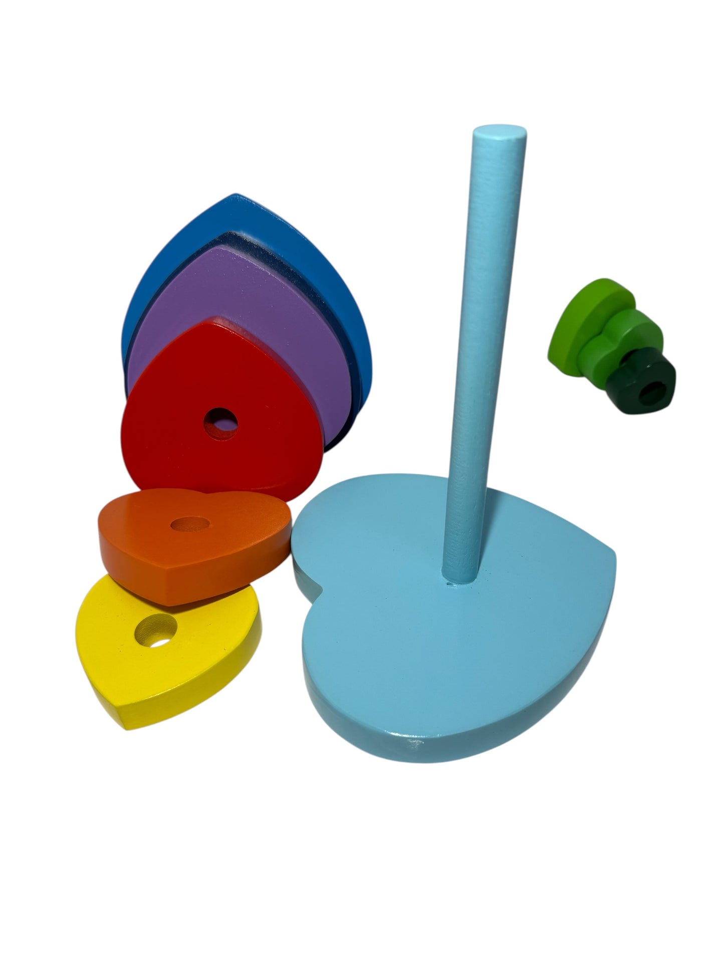 Wooden Rainbow Heart Stacking Toy