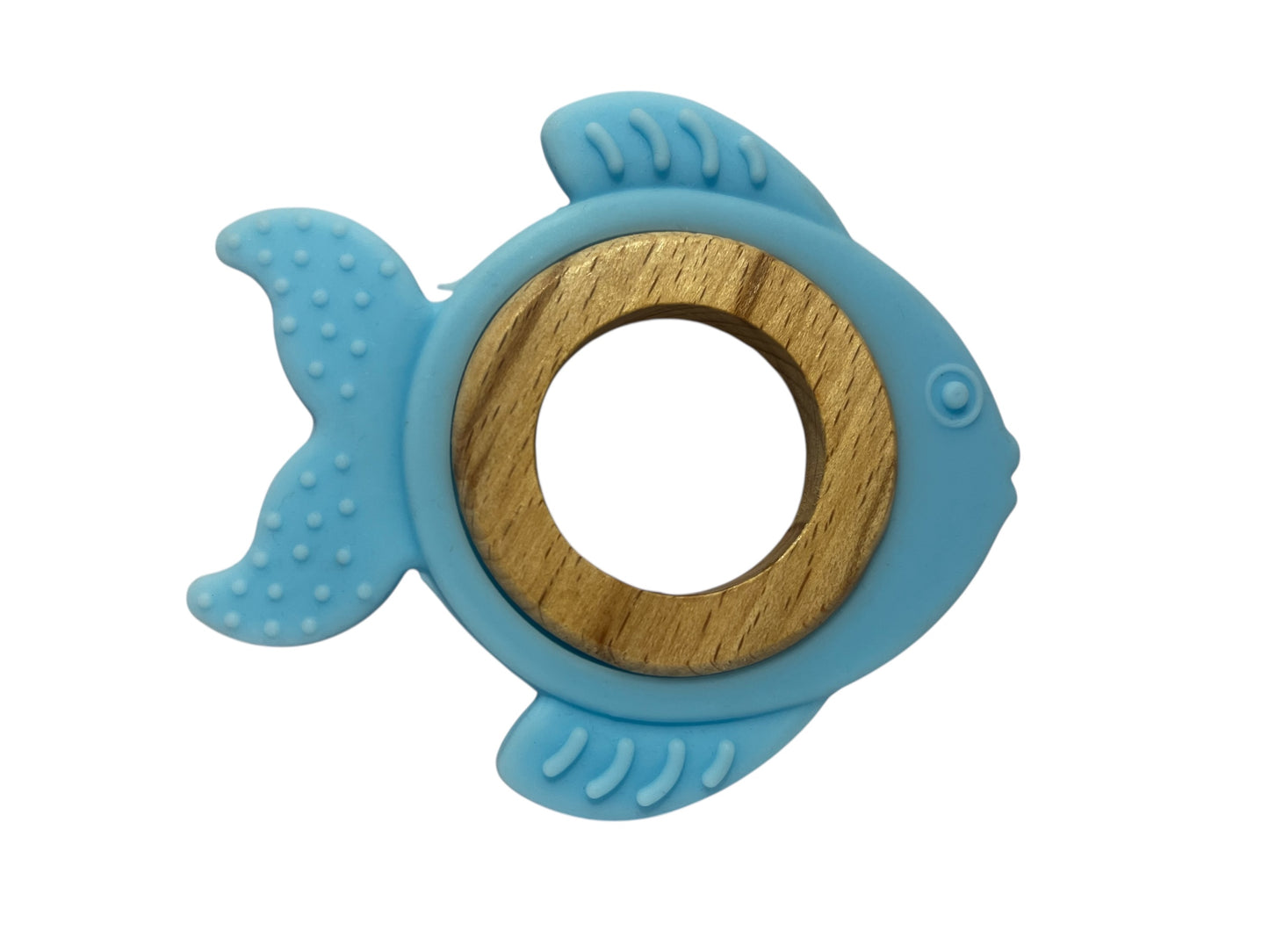 Baby- Fish Shaped Wooden & Silicone Teether – Safe, Eco-Friendly Teething Toy