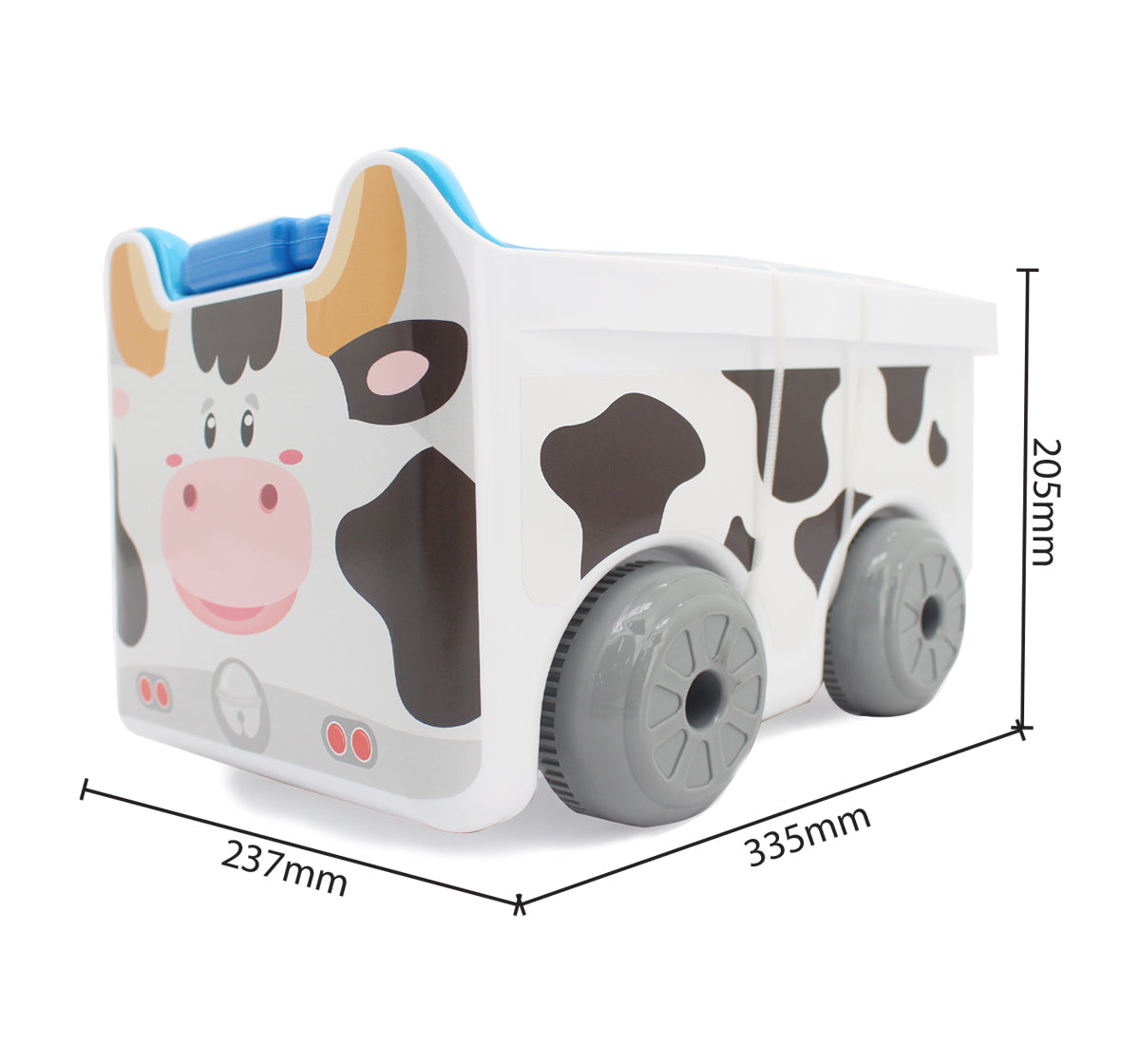 Cow-Themed Pull-Along Block Trolley Set – 30 Colorful Building Pieces | Build, Stack & Moo-ve On-the-Go (18M+)