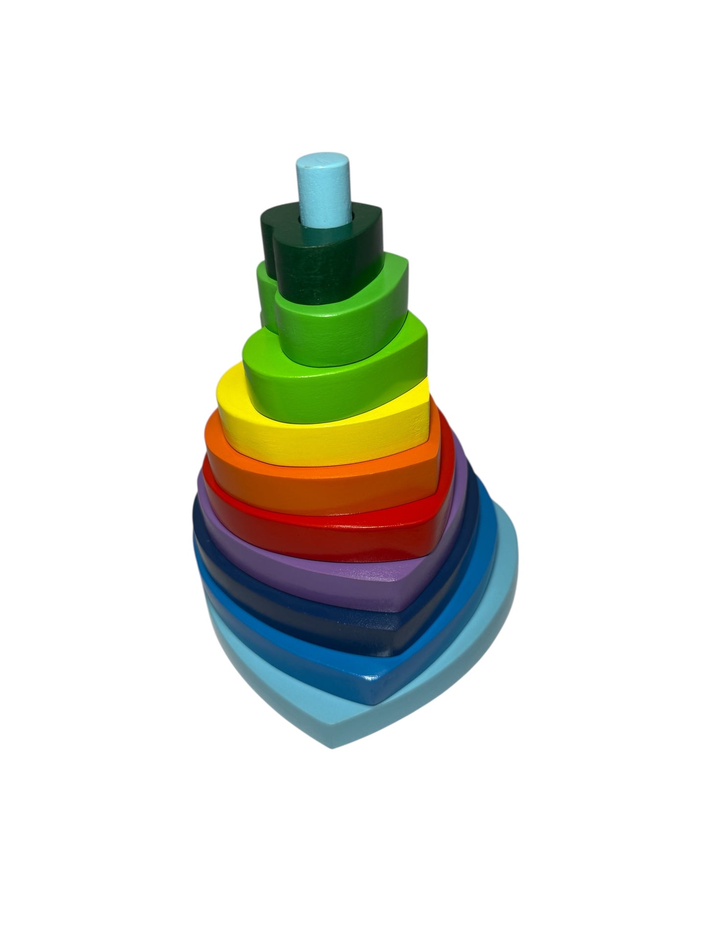 Wooden Rainbow Heart Stacking Toy