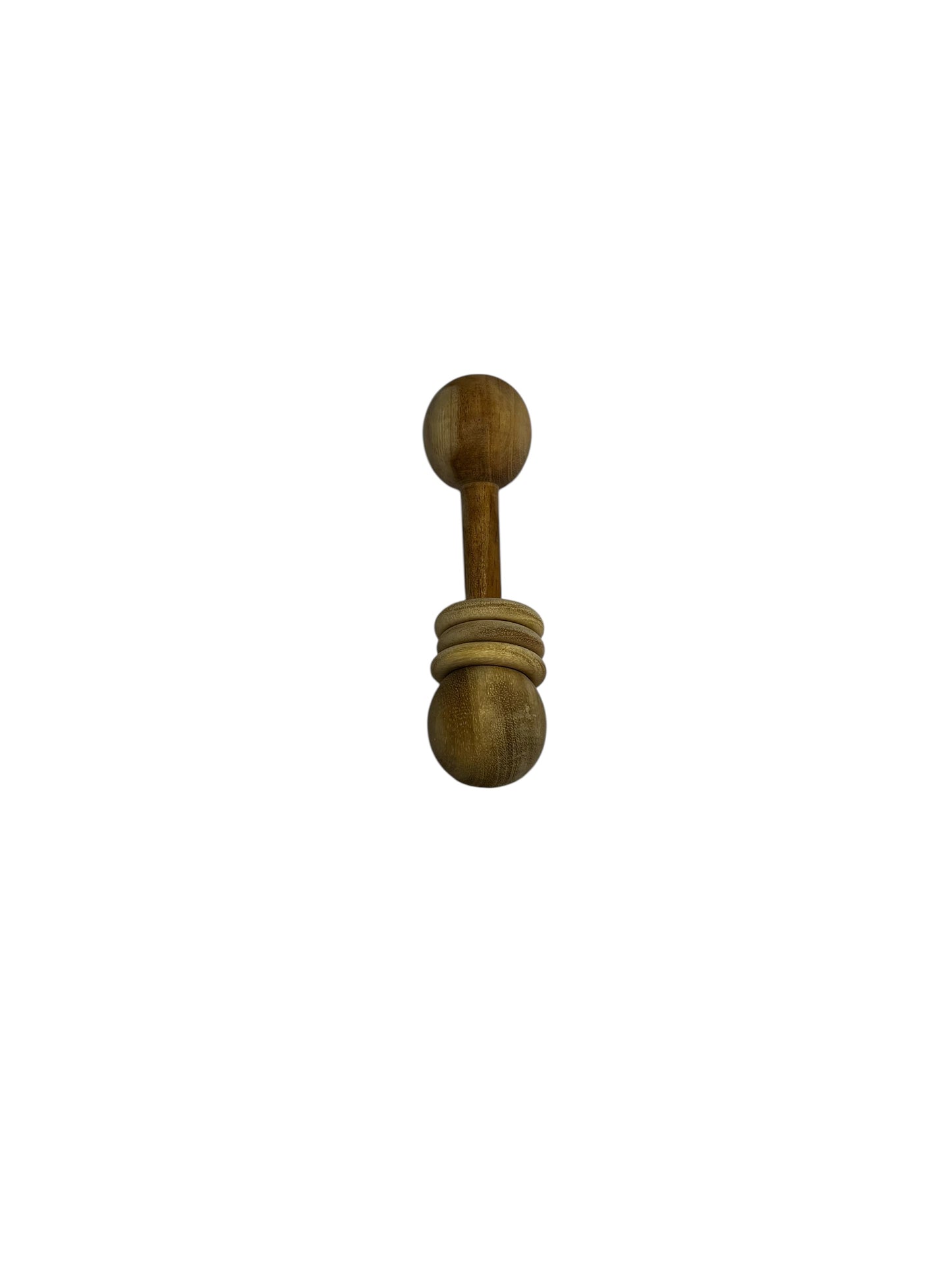 Wooden Baby Rattle with Rings – Natural Finish