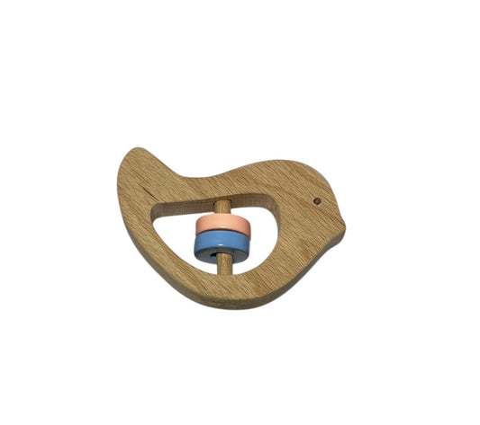 Wooden Bird Rattle & Teether – Natural Baby Toy