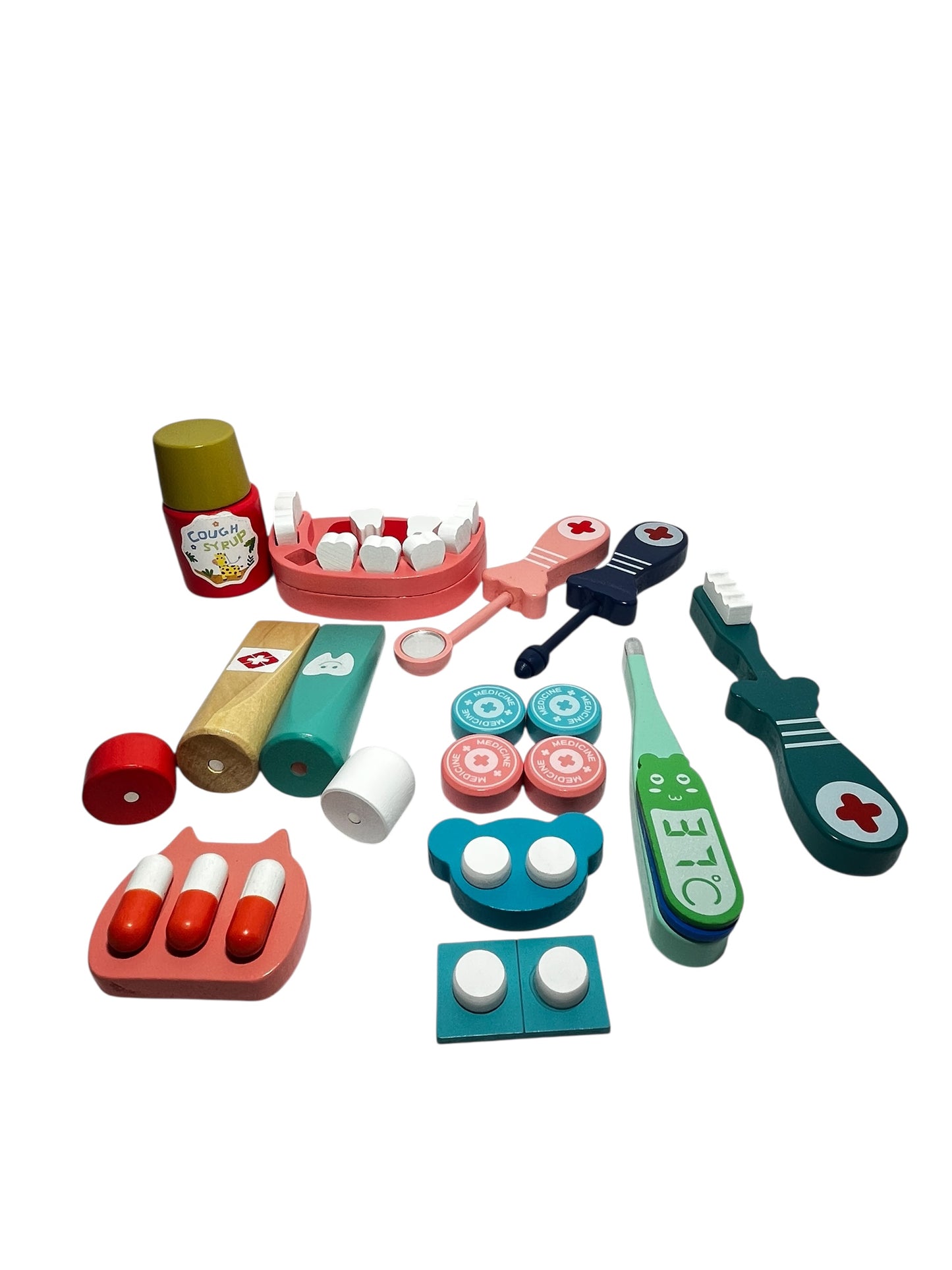 Wooden Doctor & Dentist Pretend Play Set – 20+ Pieces Medical Role Play Kit for Kids