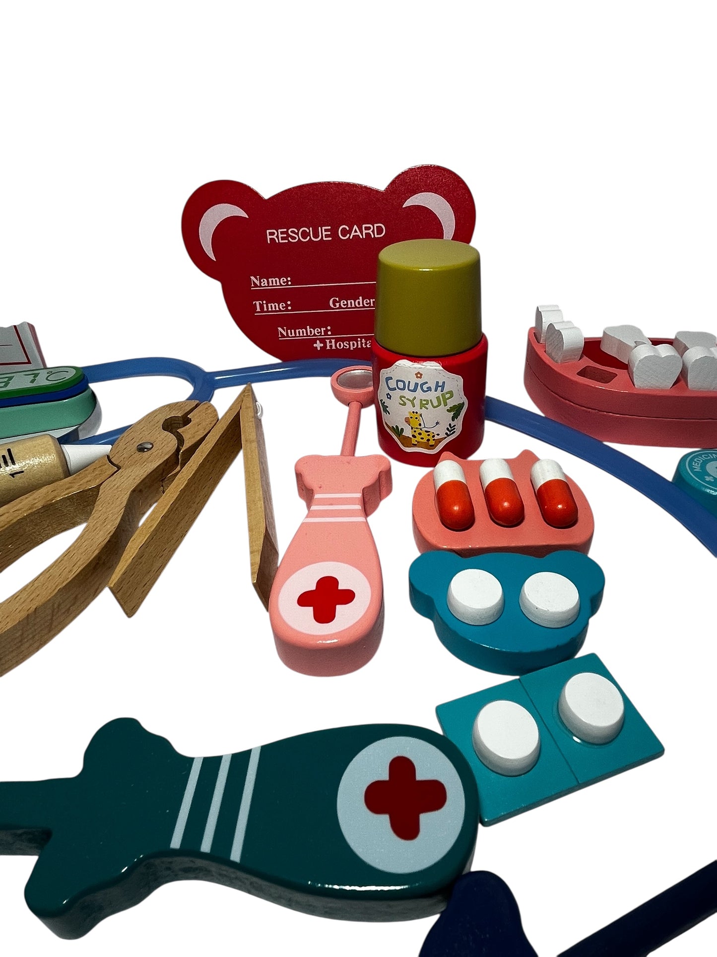 Wooden Doctor & Dentist Pretend Play Set – 20+ Pieces Medical Role Play Kit for Kids