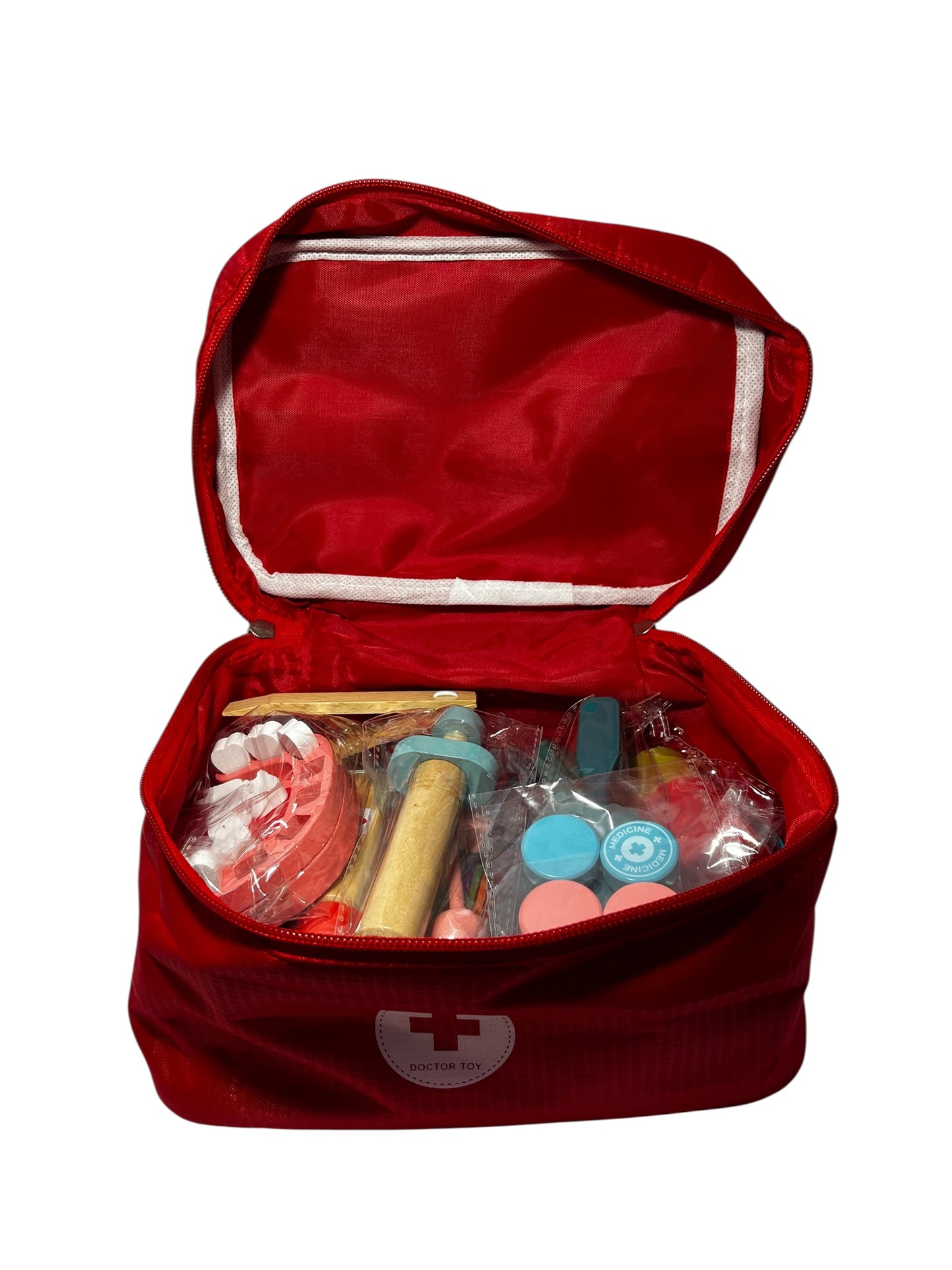 Wooden Doctor & Dentist Pretend Play Set – 20+ Pieces Medical Role Play Kit for Kids