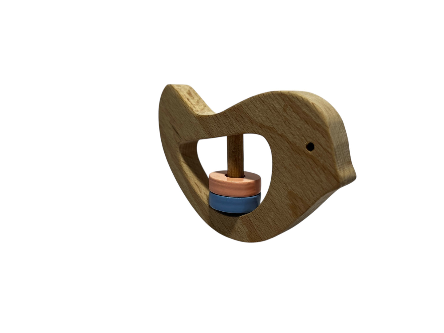 Wooden Bird Rattle & Teether – Natural Baby Toy