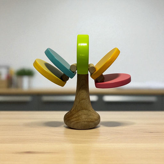 Wooden Rattle – 5 Clap Castanet (Montessori Baby Toy)