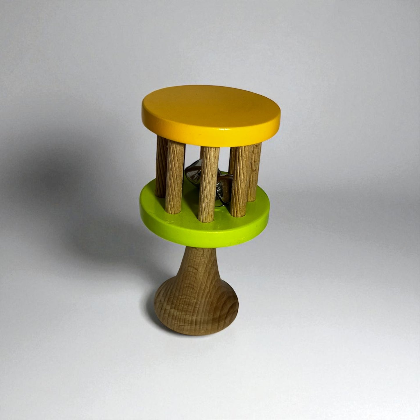 Wooden Cage Bell Rattle – Eco-Friendly Baby Toy (0–12 Months)