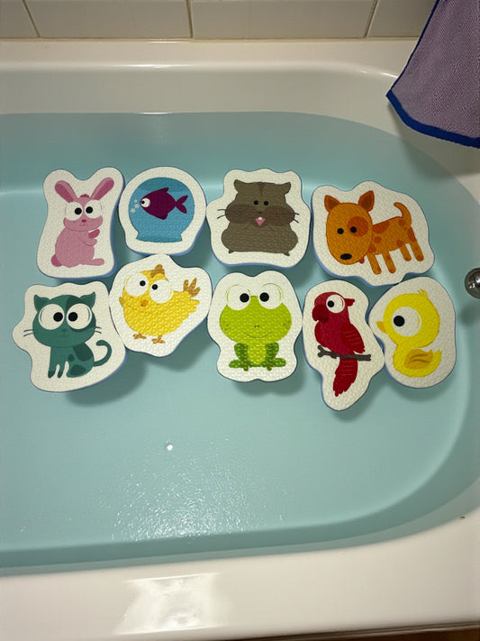 Pet Animals Foam Bath Toy Set – 9 Pieces