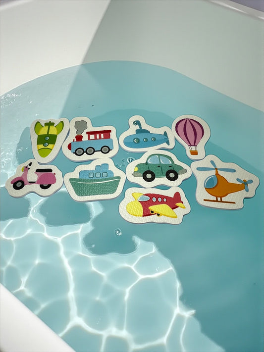 Transportation Foam Bath Toy Set – 9 Pieces
