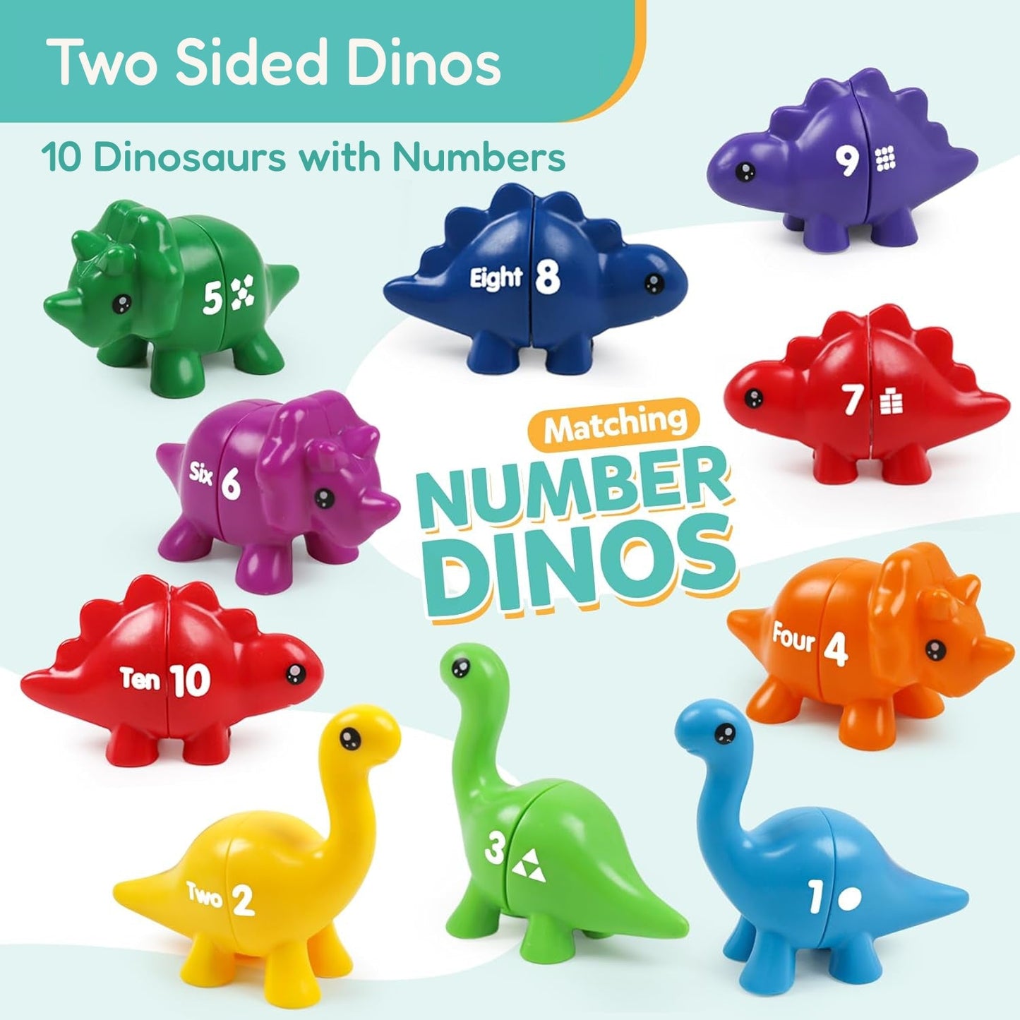 JurassiCount-Montessori Dinosaur Number Matching Set (20 pcs)-Learning & Education-Open Ended-Toycra