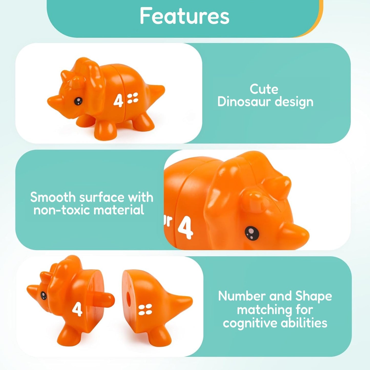 JurassiCount-Montessori Dinosaur Number Matching Set (20 pcs)-Learning & Education-Open Ended-Toycra