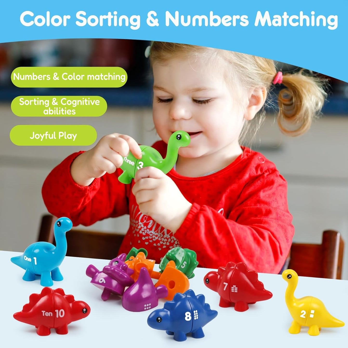 JurassiCount-Montessori Dinosaur Number Matching Set (20 pcs)-Learning & Education-Open Ended-Toycra