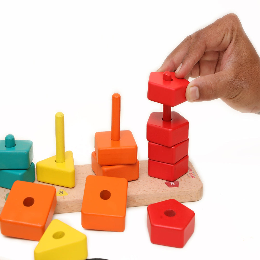 Open Ended 3 in 1 Stack and Sort Board With Lace-Motor Skills-Open Ended-Toycra