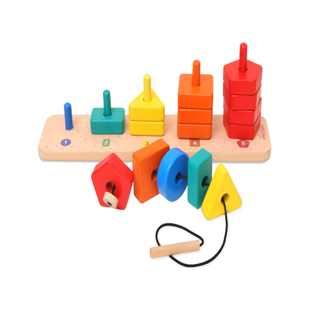Open Ended 3 in 1 Stack and Sort Board With Lace-Motor Skills-Open Ended-Toycra