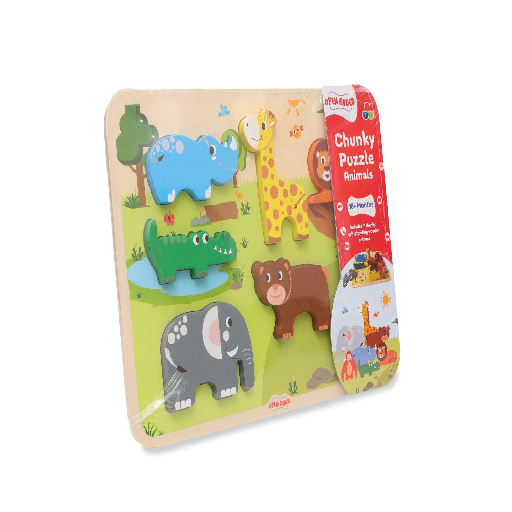 Open Ended Chunky Puzzle New Design- Animals (Includes - 7 Chunky self standing Animals)-Puzzles-Open Ended-Toycra