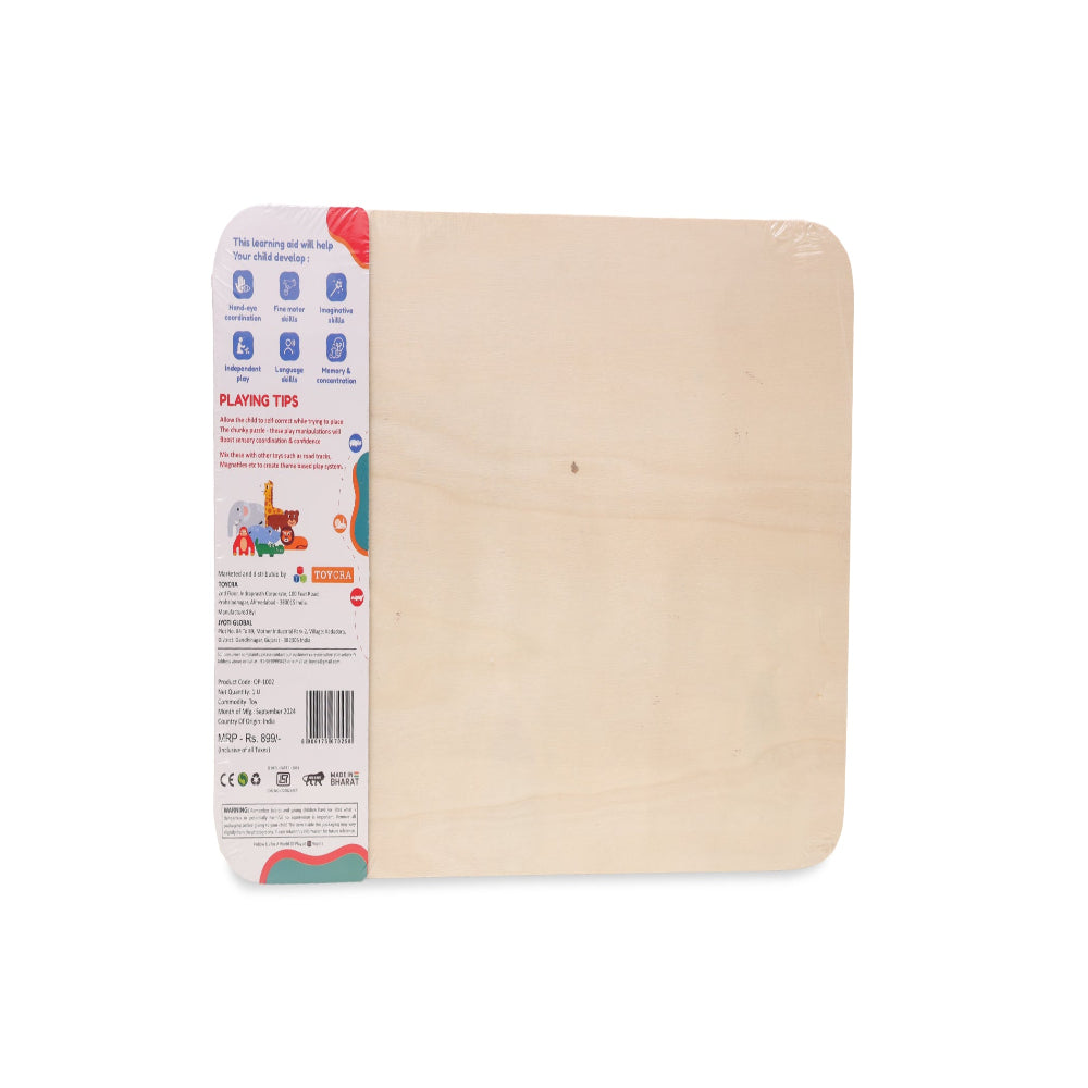 Open Ended Chunky Puzzle New Design- Animals (Includes - 7 Chunky self standing Animals)-Puzzles-Open Ended-Toycra