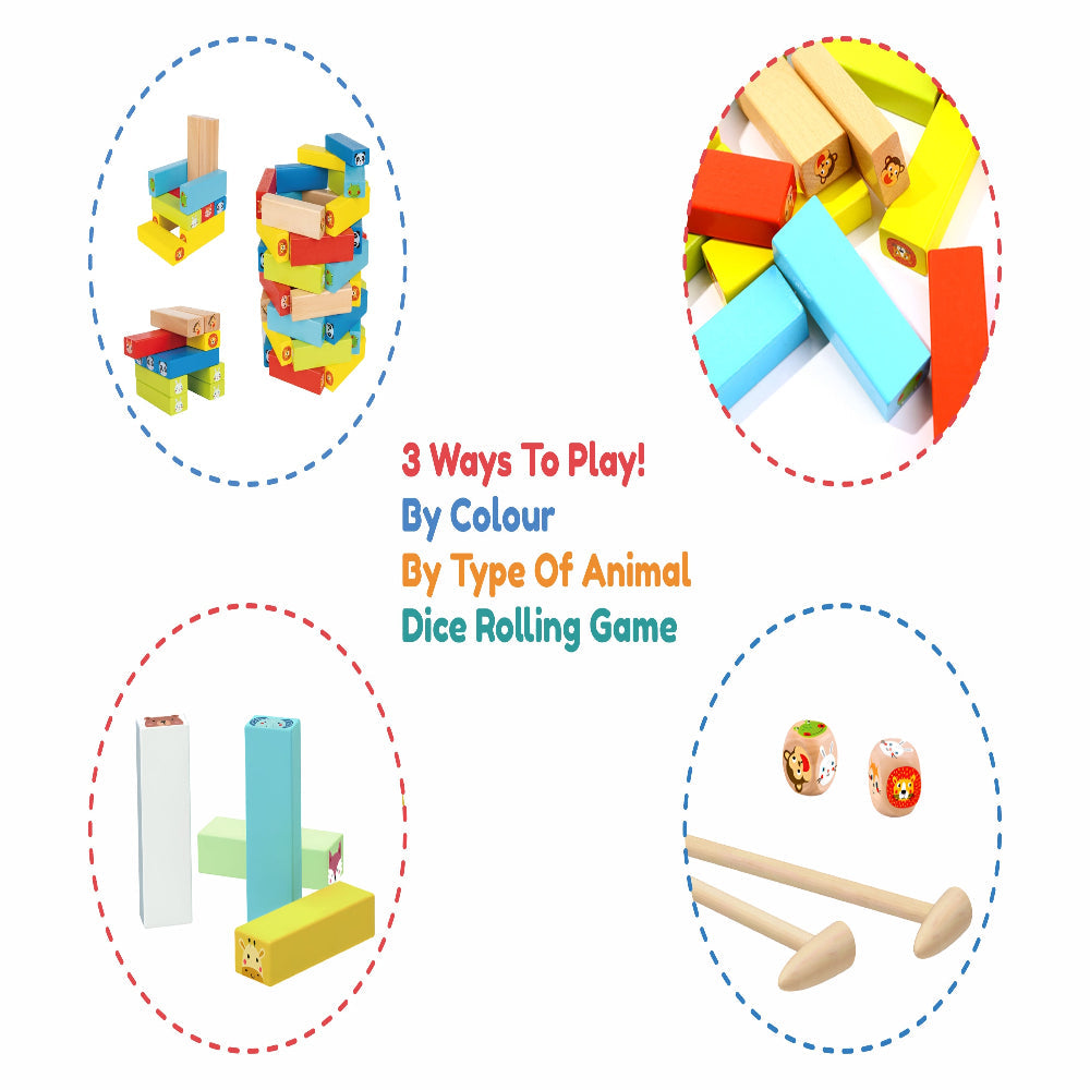 Open Ended Jungle Tumble Wooden Stacking Game-Kids Games-Open Ended-Toycra