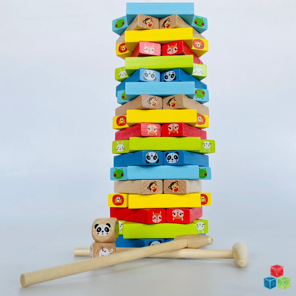 Open Ended Jungle Tumble Wooden Stacking Game-Kids Games-Open Ended-Toycra