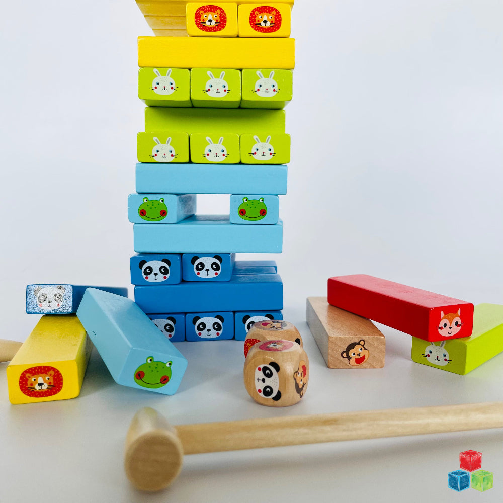 Open Ended Jungle Tumble Wooden Stacking Game-Kids Games-Open Ended-Toycra