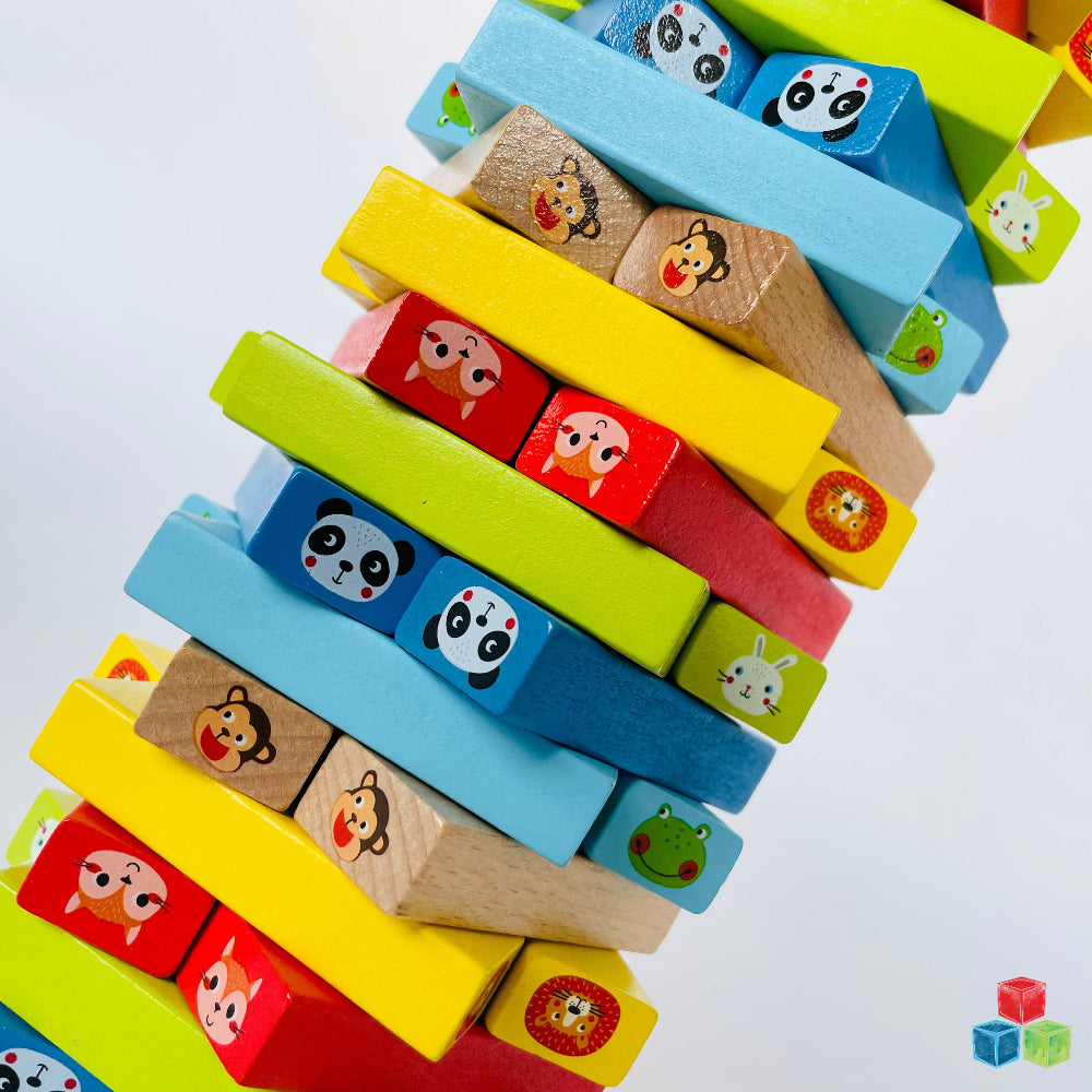 Open Ended Jungle Tumble Wooden Stacking Game-Kids Games-Open Ended-Toycra