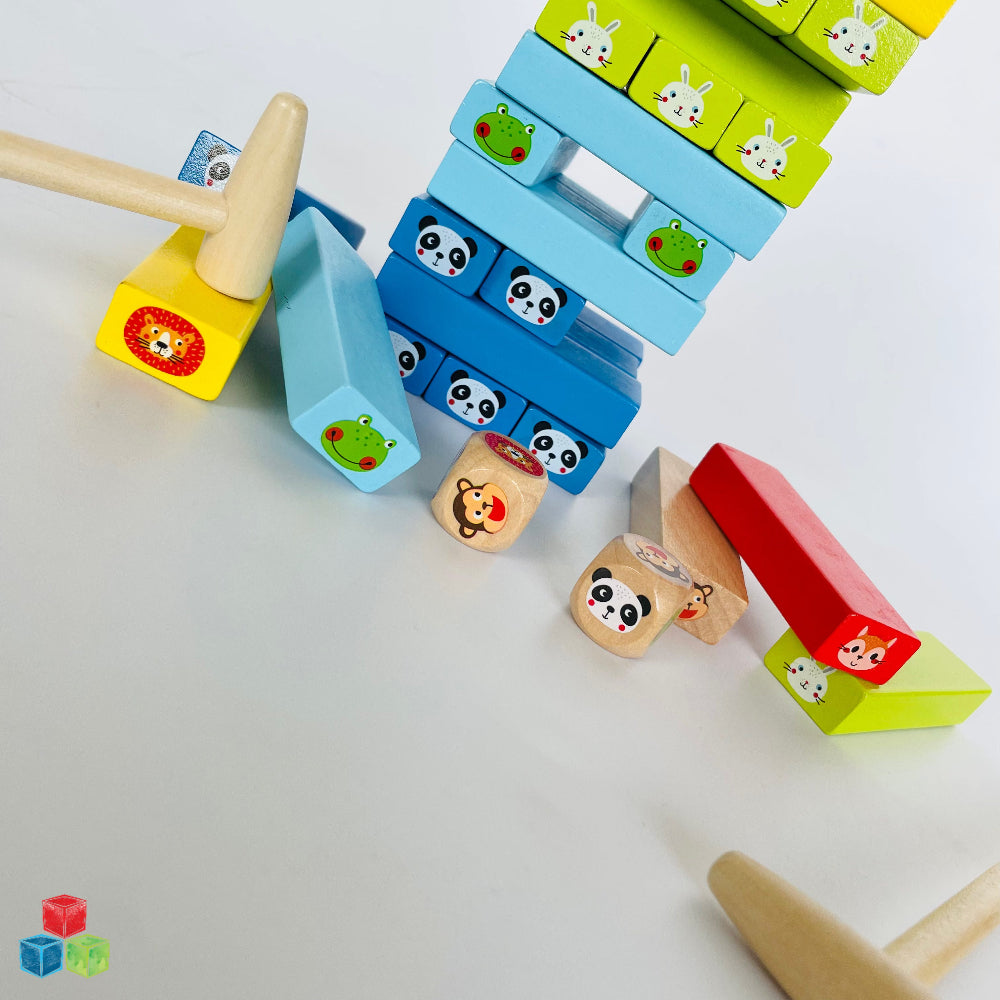 Open Ended Jungle Tumble Wooden Stacking Game-Kids Games-Open Ended-Toycra