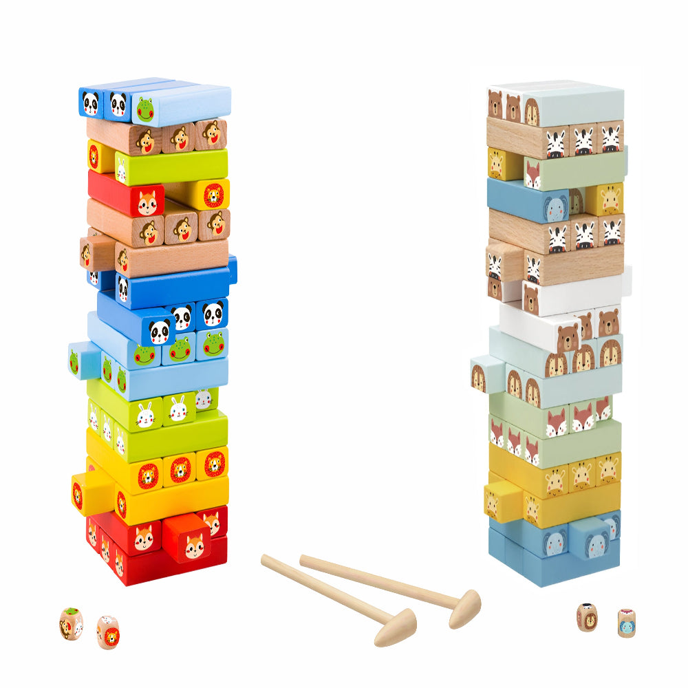 Open Ended Jungle Tumble Wooden Stacking Game-Kids Games-Open Ended-Toycra
