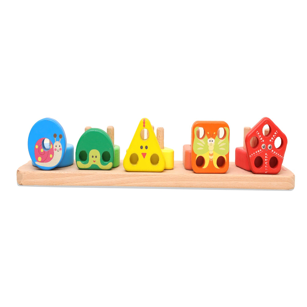 Open Ended Montessori Multi Peg Shape Stacker-Motor Skills-Open Ended-Toycra