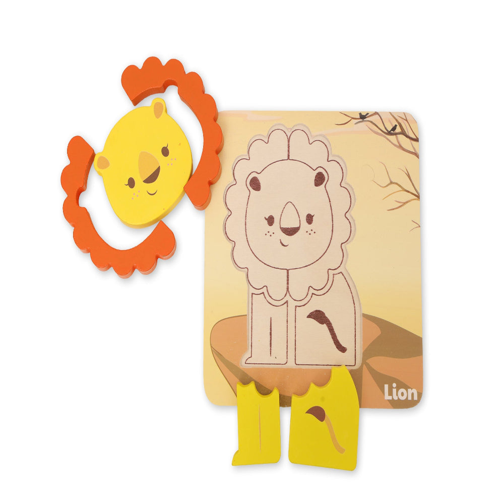 Open Ended Toddler's First 6 In 1 Puzzle - Animals (6 puzzles, 27 pcs)-Puzzles-Open Ended-Toycra