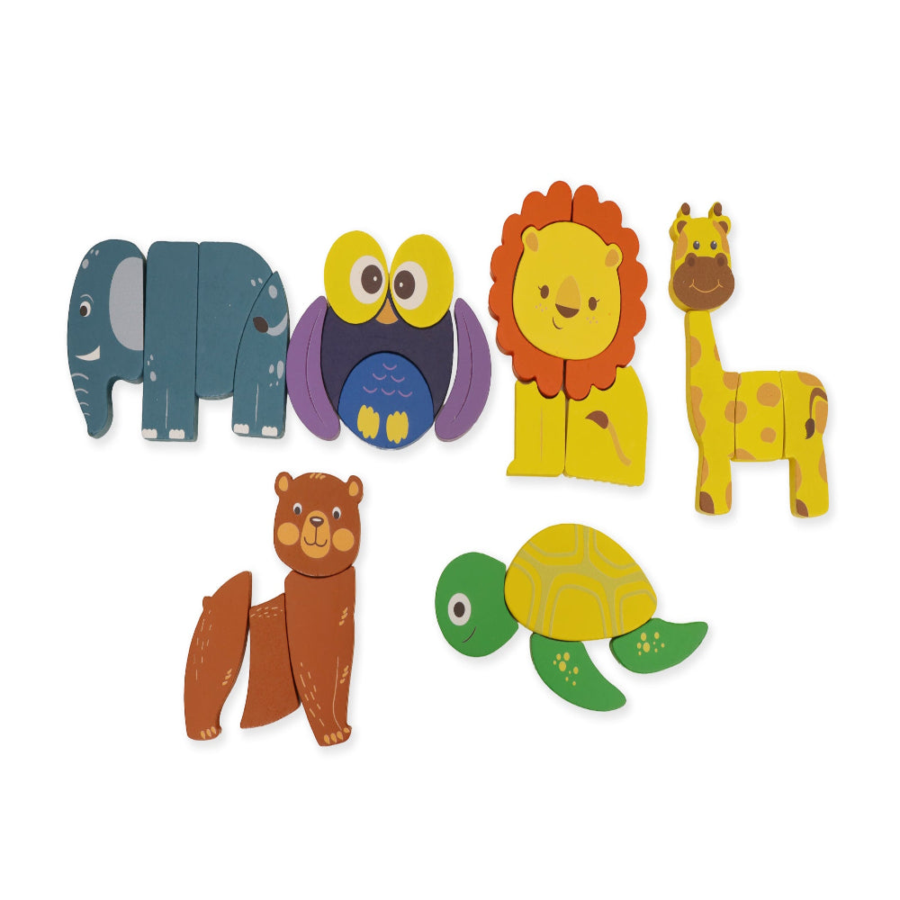 Open Ended Toddler's First 6 In 1 Puzzle - Animals (6 puzzles, 27 pcs)-Puzzles-Open Ended-Toycra